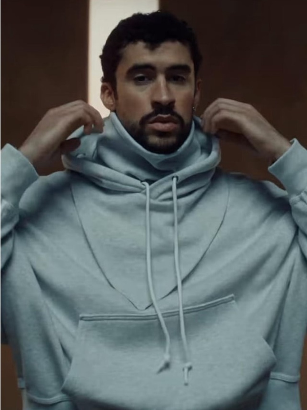 adidas Men's Light Gray Hooded Sweatshirt